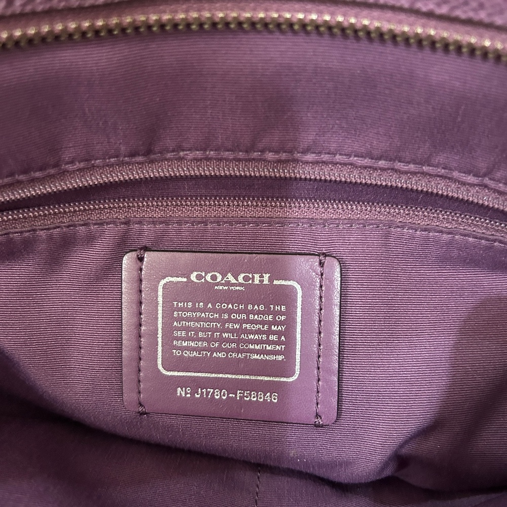 Coach City Tote bag in purple crossgrain or Saffiano leather - Picture 4 of 5